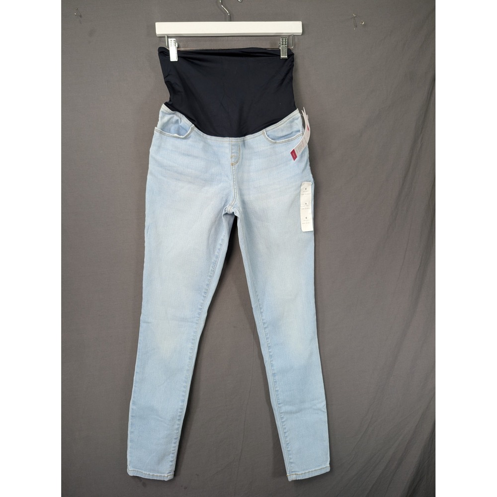 Isabel Maternity by Ingrid & Isabel Skinny Over the Belly Jeans Light Wash 6